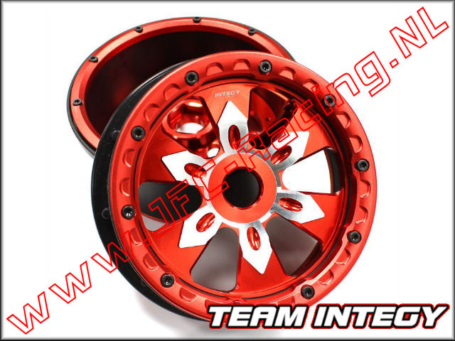 BAJ367RED, Aluminium Wheel (Front)(Beadlock)(Polymer Barrel)(HPI Baja 5B, 5T, 5SC)(<FONT COLOR=ff0000>Red</FONT>) 2st.