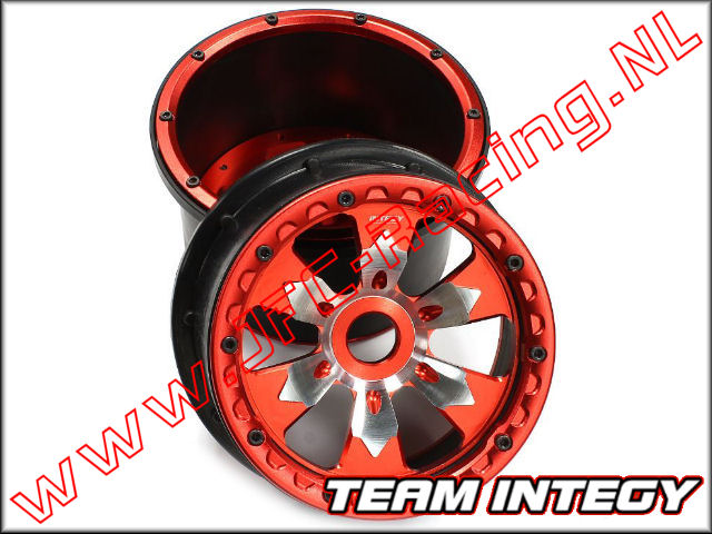 BAJ368RED, Aluminium Wheel (Rear)(Beadlock)(Polymer Barrel)(HPI Baja 5B, 5T, 5SC)(<FONT COLOR=ff0000>Red</FONT>) 2st.