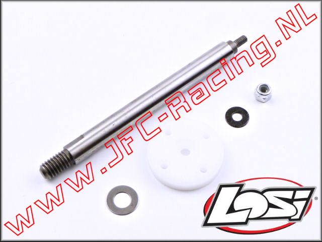 LOSB 2871, Schokdemper Stang Met Zuiger (Gat 2,3)(Voor-as)(Ø7 X 80mm)(Gecoat Staal) 1st.