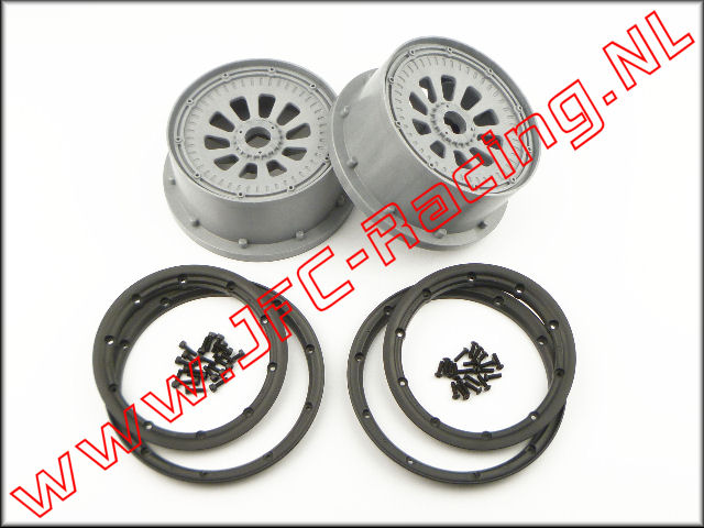 LOSB 7027 BLACK, Velg met Beadlock Ring (<FONT COLOR=808080>Grijs</FONT>/Zwart)(Kunststof) 2st.