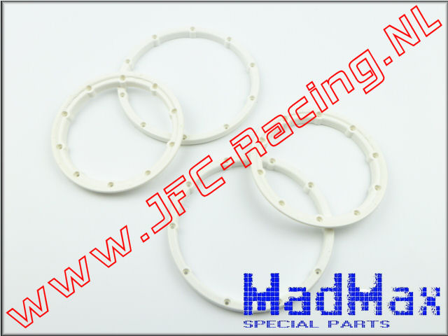 MM 1166, Madmax High Quality Beadlock Ring (2x Outside / 2x Inside)(White)(MadMax) 2st.